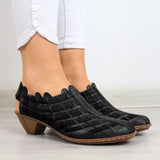 Women's Vintage Cross Knit Chic Low-Heeled Casual Shoes