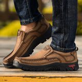 2021 New Men Casual Sneakers Vintage 100% Genuine Leather Flats