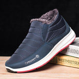 Men's Winter Casual Slip-On Waterproof Cloth Warm Lining Ankle Boots