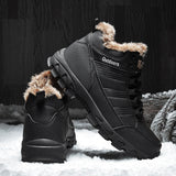 Men's Winter Outdoor Lace-up Casual High-Top Round Head Warm Snow Boots