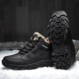 Men's Winter Outdoor Lace-up Casual High-Top Round Head Warm Snow Boots