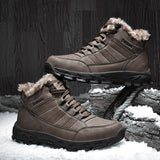 Men's Winter Outdoor Lace-up Casual High-Top Round Head Warm Snow Boots