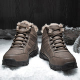 Men's Winter Outdoor Lace-up Casual High-Top Round Head Warm Snow Boots