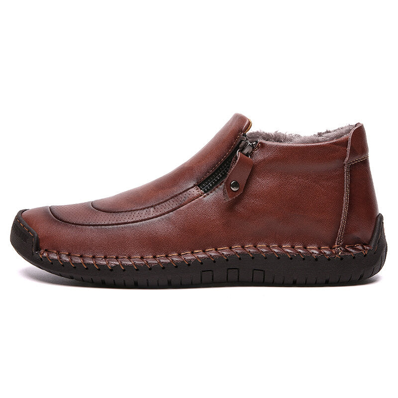 Men's Winter Large Size Vintage Casual Warm Lining Flat Boots