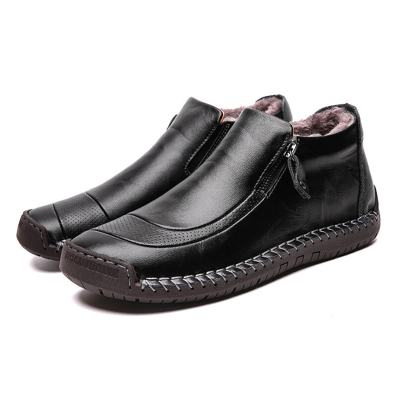 Men's Winter Large Size Vintage Casual Warm Lining Flat Boots