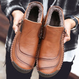 Men's Winter Large Size Vintage Casual Warm Lining Flat Boots