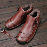 Men's Winter Large Size Vintage Casual Warm Lining Flat Boots