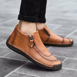 Men's Winter Large Size Vintage Casual Warm Lining Flat Boots