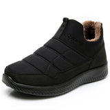 Men's Winter Casual Slip-On Waterproof Cloth Stripe Ankle Boots