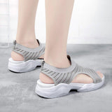 Women Summer Knitted Fabric Open Toe Sandals