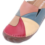 Women Comfortable Slip On Color Block Mules Slippers