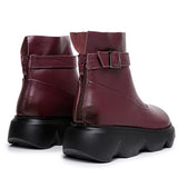 Women's Winter Roundhead Genuine Leather Chelsea Ankle Boots