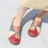 Women Comfortable Slip On Color Block Mules Slippers