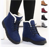 Women Pure Color Warm Winter Snow Boots