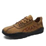 Men Hand Stitching Large Size Lace-up Soft Flats