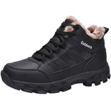 Men's Winter Outdoor Lace-up Casual High-Top Round Head Warm Snow Boots