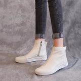 Women's Winter Genuine Leather Flat Ankle Boots