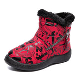 Women's Winter Boots 2021 Fashion Printing Zipper