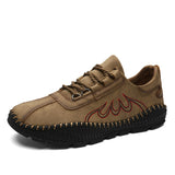 Men Hand Stitching Large Size Lace-up Soft Flats