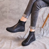 Women's Winter Genuine Leather Flat Ankle Boots