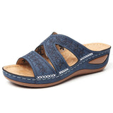 Women's Casual Slope With Embroidered Slippers