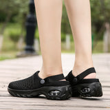 Women's Medium-heeled Casual Sandals Slippers Breathable Mesh Running Shoes