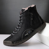 Men's Winter Microfiber Leather Warm Lined Soft Ankle Boots