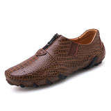 Men's Loafers & Slip-Ons Business Crocodile Pattern Breathable British Leather Shoes