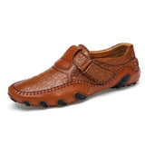 Men's Loafers & Slip-Ons Driving British Casual Leather Crocodile Pattern