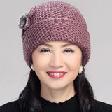 Winter mother warm plus woolen knitted hat