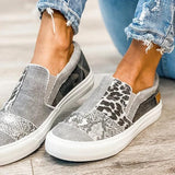 Women's Animal Print Canvas Slip-On Flats