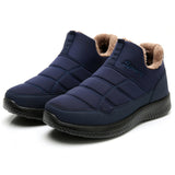 Men's Winter Casual Slip-On Waterproof Cloth Stripe Ankle Boots