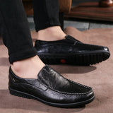 Men's Loafers & Slip-Ons British Daily  Leather Breathable Non-slipping Wear Proof Outdoor Walking Shoes