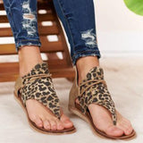 Women's Leopard Print Flat Sandals