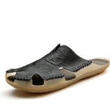 Men'S Retro Genuine Leather Slippers