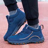 Men's Winter Outdoor Anti-Skid Comfy Plus Velvet Warm Slip-On Hiking Boots