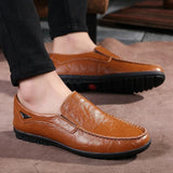 Men's Loafers & Slip-Ons British Daily  Leather Breathable Non-slipping Wear Proof Outdoor Walking Shoes