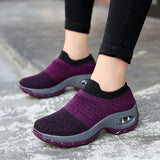 Women's flying knitting shoes, socks, fashion casual shoes