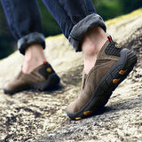 Men's Loafers & Slip-Ons Casual Daily Pigskin Breathable Non-slipping Wear Proof Walking Shoes