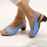 Women's Elegant Low Chunky Heel Comfy Sandals