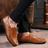 Men's Loafers & Slip-Ons British Daily  Leather Breathable Non-slipping Wear Proof Outdoor Walking Shoes