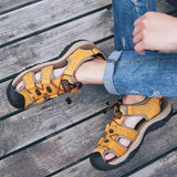 Men's Outdoor Leather Toe Cap Sandals