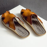 Men'S Retro Genuine Leather Slippers