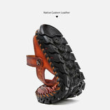 Men's Leather Sandals Summer Breathable Beach Shoes