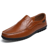 Men's Loafers & Slip-Ons British Daily  Leather Breathable Non-slipping Wear Proof Outdoor Walking Shoes