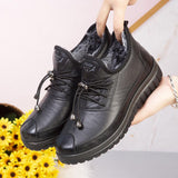 Women's Sports Shoes Thickened Leather Non-slip Sneakers