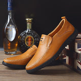 Men's Loafers & Slip-Ons Business Vintage British Office & Career Nappa Leather Walking Shoes