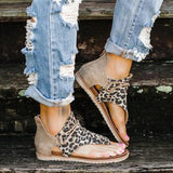 Women's Leopard Print Flat Sandals