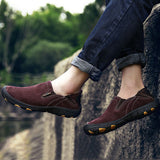 Men's Loafers & Slip-Ons Casual Daily Pigskin Breathable Non-slipping Wear Proof Walking Shoes