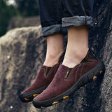 Men's Loafers & Slip-Ons Casual Daily Pigskin Breathable Non-slipping Wear Proof Walking Shoes